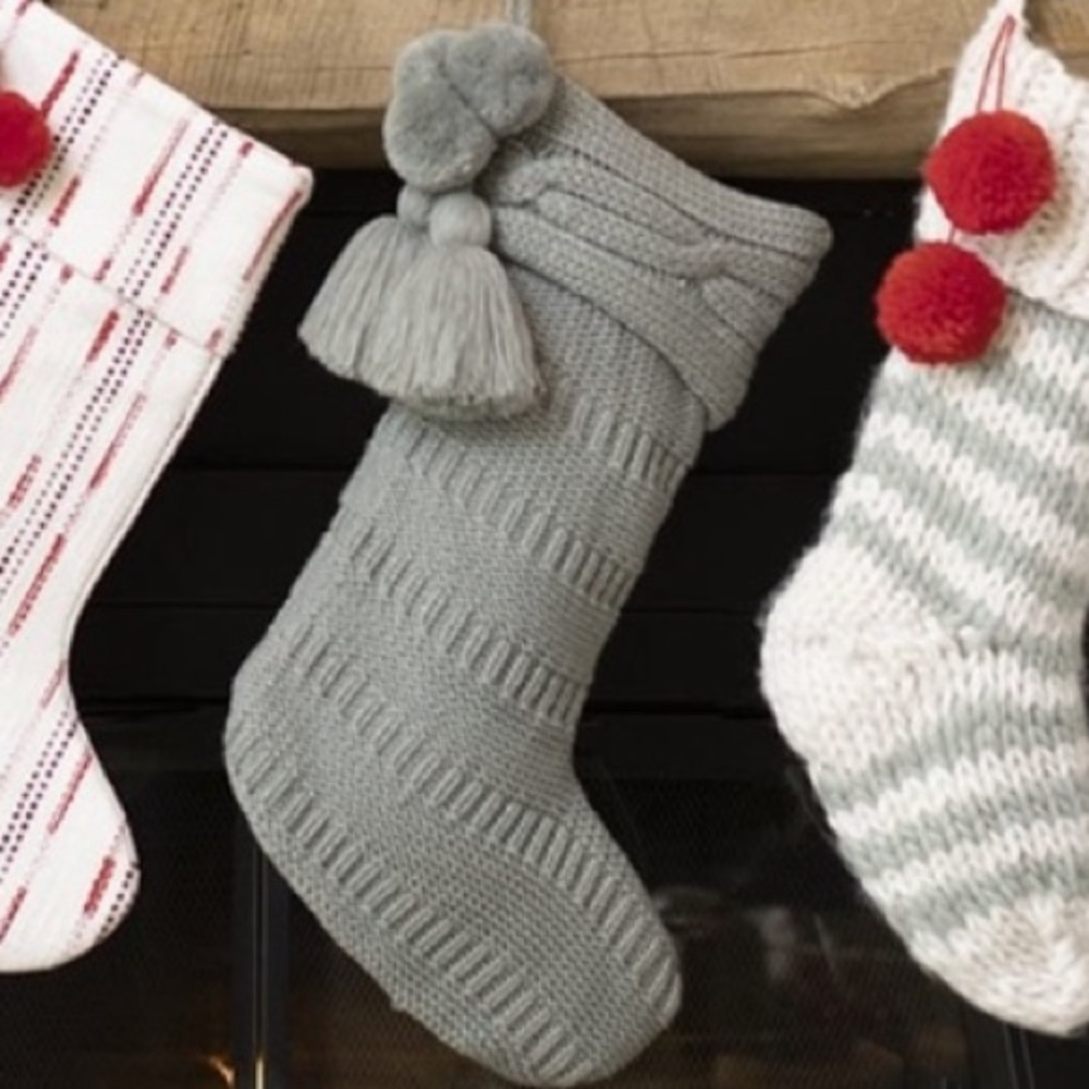 New NWT Hearth & Hand with Magnolia green chunky knit Christmas holiday stocking
